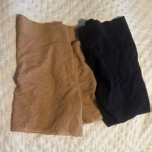 2 lace Smoothez undergarment/bikers type shorts. Tan and Black by Aerie